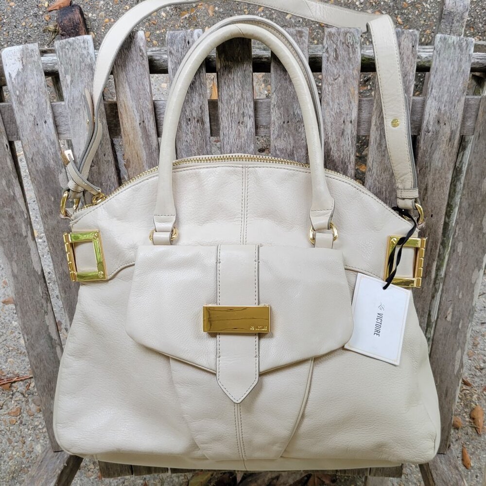 NWT POUR LA VICTOIRE Ivory Leather ASHTON Satchel Bag